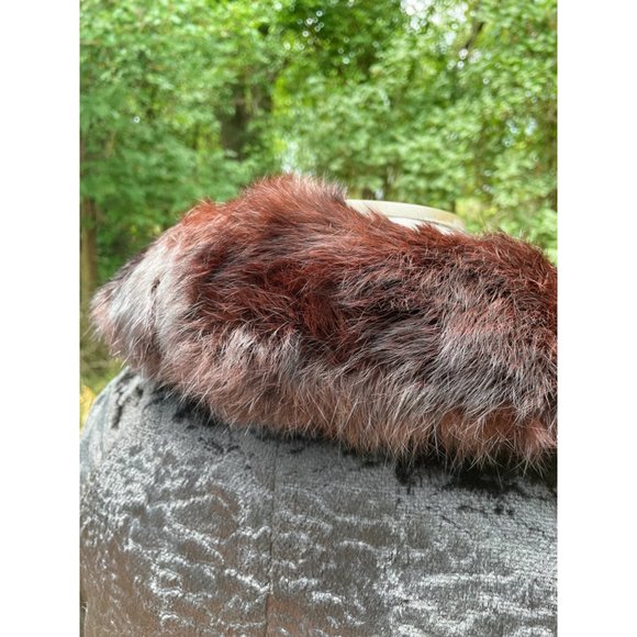 Vintage Black Crushed Velvet Coat With Fur Collar - Picture 7 of 16